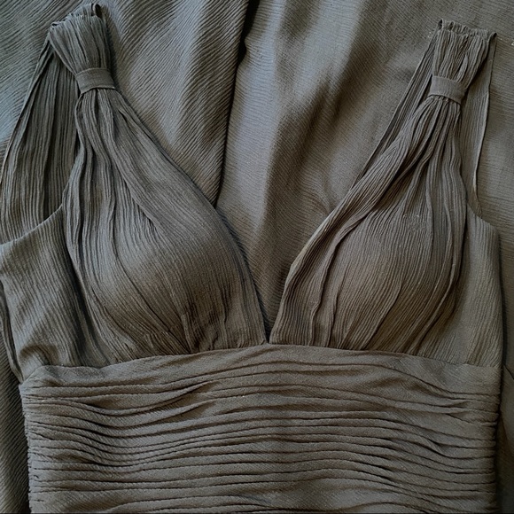 WHBM Formal Dress Silk Sheer Sleeveless Plunge Neckline Padded Bra Black S 4 - Picture 5 of 13